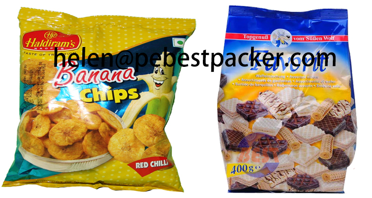 French Fries Cassava Banana Chips Snack Pouch Packing Machine Auto Weighing Flakes Crisps Packaging machine