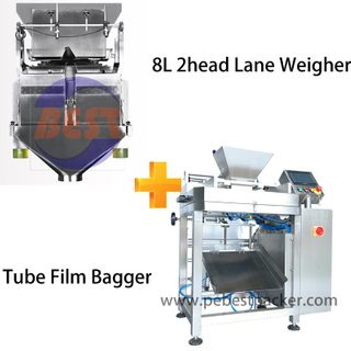8Liter 2head Lane weigher Sliced fruits Automatic packing machine