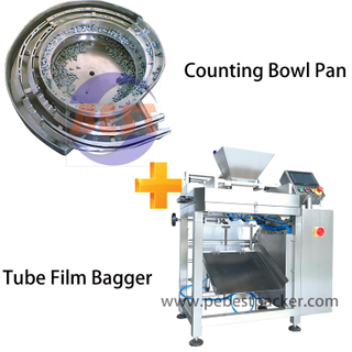 Screw Bolts Counting Bowl Pan Packing Machine into PE bag