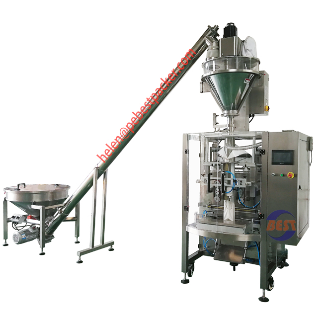 Collar Type Pouch Packing Machine Atta Curry Chili Turmeric Powder Wheat Flour Packaging Machine